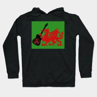 Welsh Celtic Guitar Dragon Hoodie